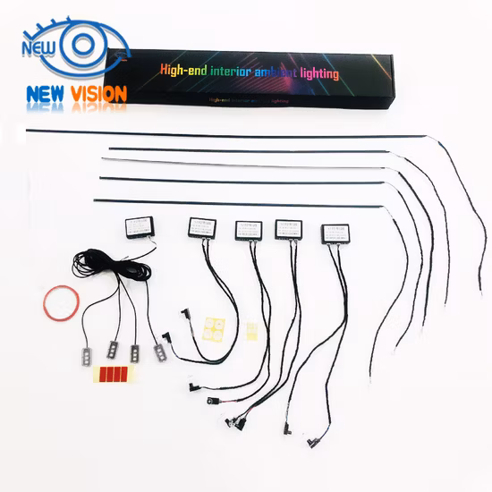 Car Accessories Ambient LED Light Car Interior RGB Remote Application Acrylic Control Fiber Auto Foot Center Console Door Decorative Lights