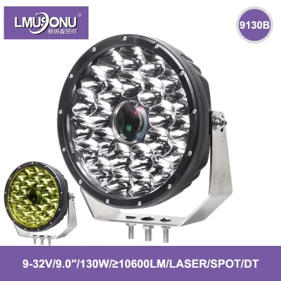 Lmusonu 9130b 新しい高品質 LED ドライビングライト LED レーザーライト 9.0 インチ 130 ワット 10600lm DT コネクタ (スポットビーム付き)